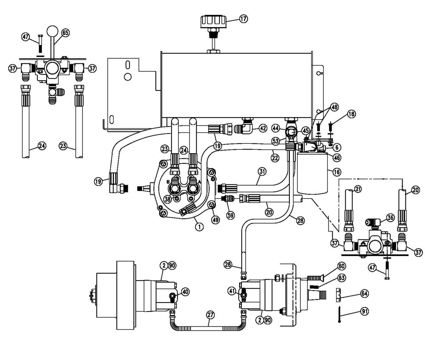 MB-16 Hydraulic System General Arrangement Diagram 1 Parts By Miller Curber
