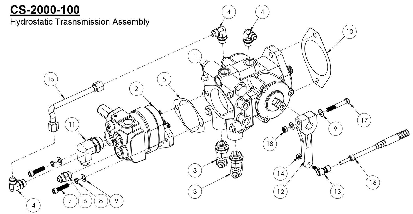 CS-2000-100 Blade Hydraustatic Transmission Assembly