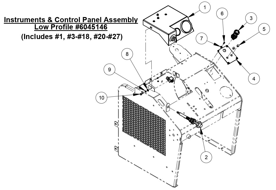 CC4144D Instrument & Control Panel Assembly, Lower Profile