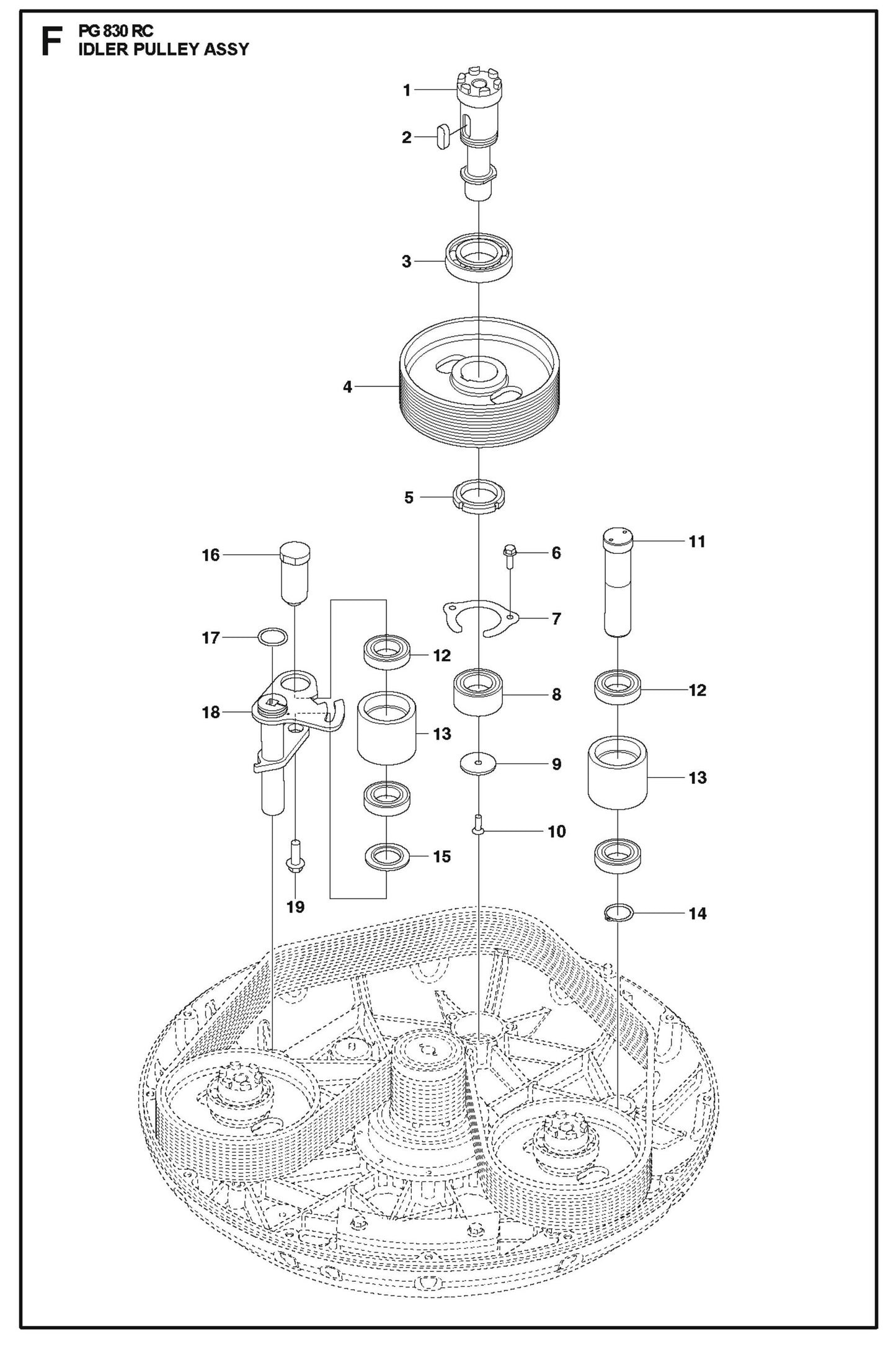 Idler Pulley Assy Parts For PG 830 RC By Husqvarna