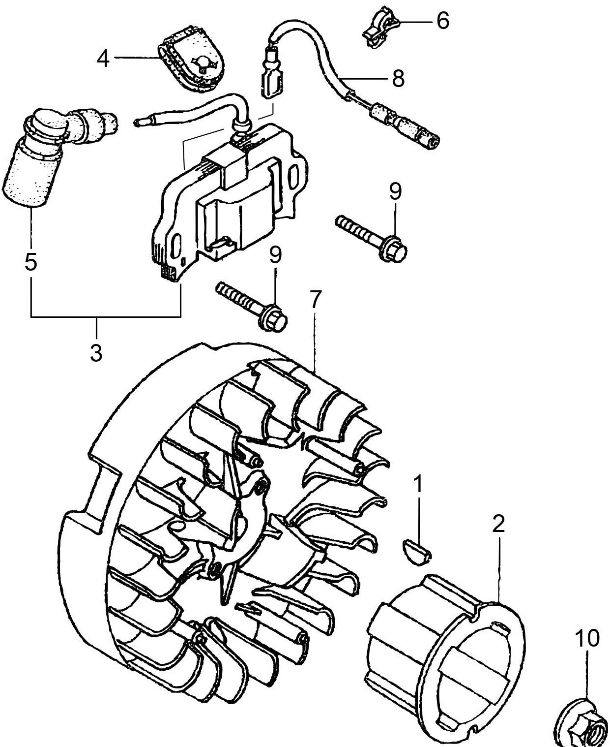 MT77HFR Honda GXR120RTKRB6 Engine Flywheel Ignition Assembly Parts