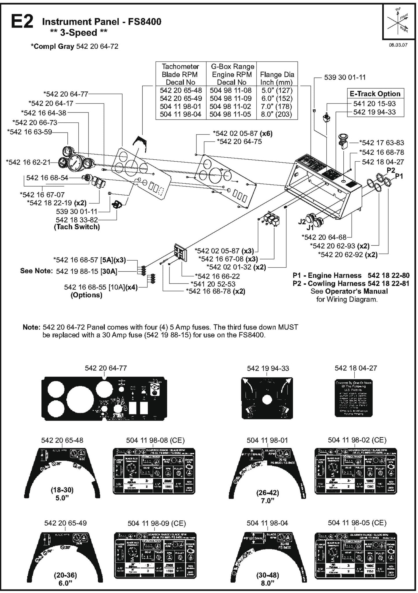Instrument Panel 3-Speed Parts for FS8400 D By Husqvarna