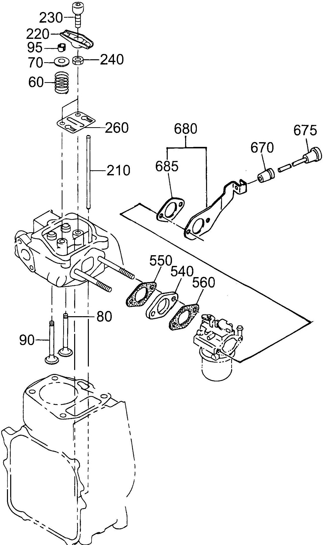 MVC40G Robin EH09-2D Intake Exhaust Assembly Parts