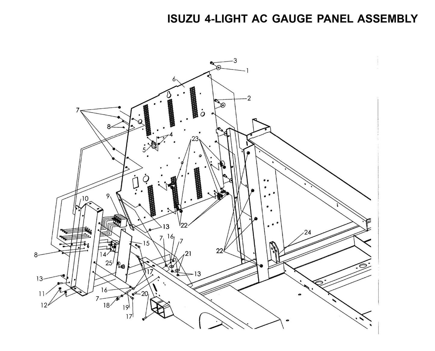 V-Series Maxi-Lite 15-20KW-Isuzu 4-Light AC Gauge Panel Assembly Parts By Allmand