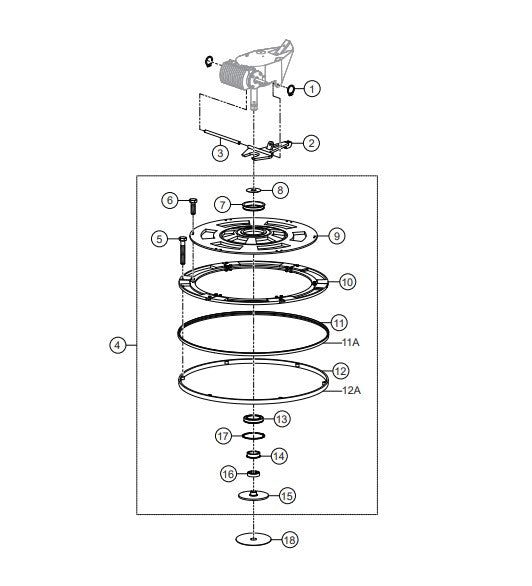 Guard Ring Assembly Parts for J3036H55 Trowels by Multiquip Whiteman