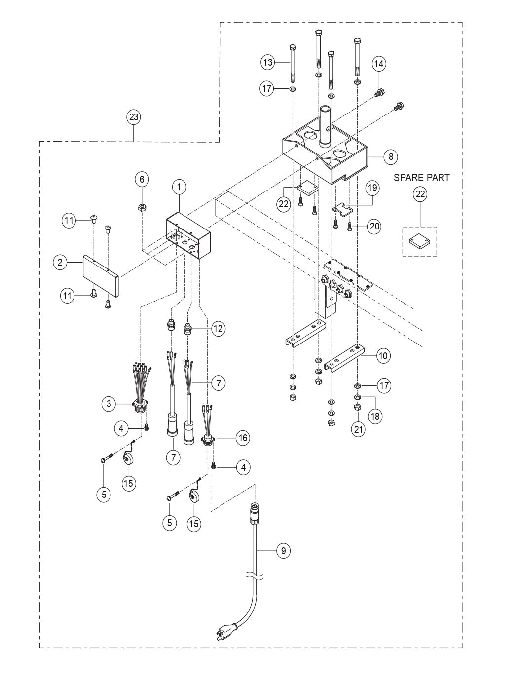 GB2000 Bracket And J-Box (S/N G190011 And above) Type-2 Universal Adapter Assembly Parts by Multiquip