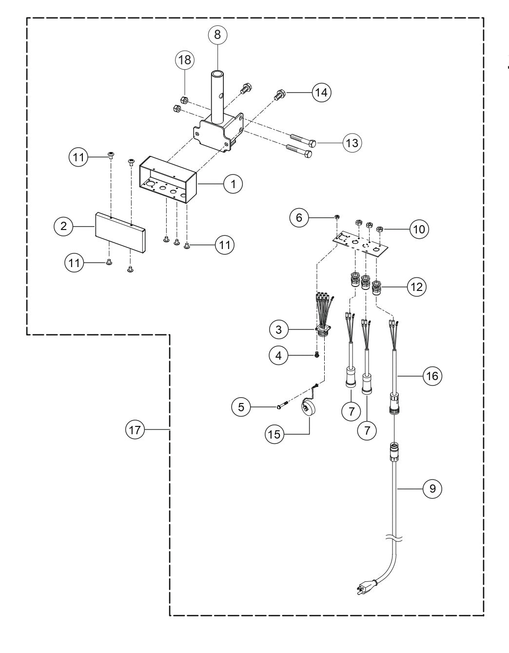 GB2000 Bracket And J-Box (S/N G1900118 And above) Assembly Parts by Multiquip