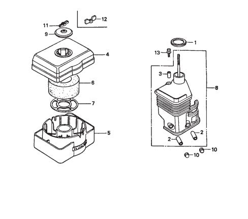 Air Cleaner (OIL BATH) Assembly Parts for JA-Series by Multiquip Whiteman