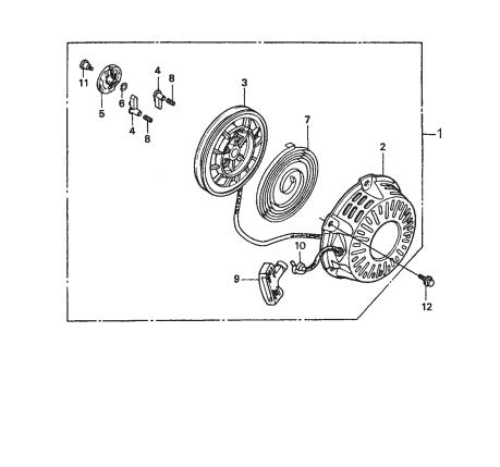 Recoil Assembly Parts for JA-Series Trowels by Multiquip Whiteman