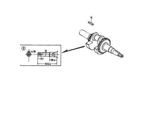 Crankshaft Assembly Parts for JA Series Trowels by Multiquip Whiteman