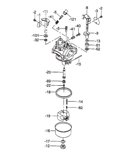 Robin Engine Carburetor Assembly Parts for JA Series Trowels by Multiquip whiteman