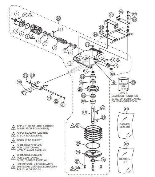 Gearbox and Engine Mounts Assembly Parts for JA-Series by Multiquip Whiteman
