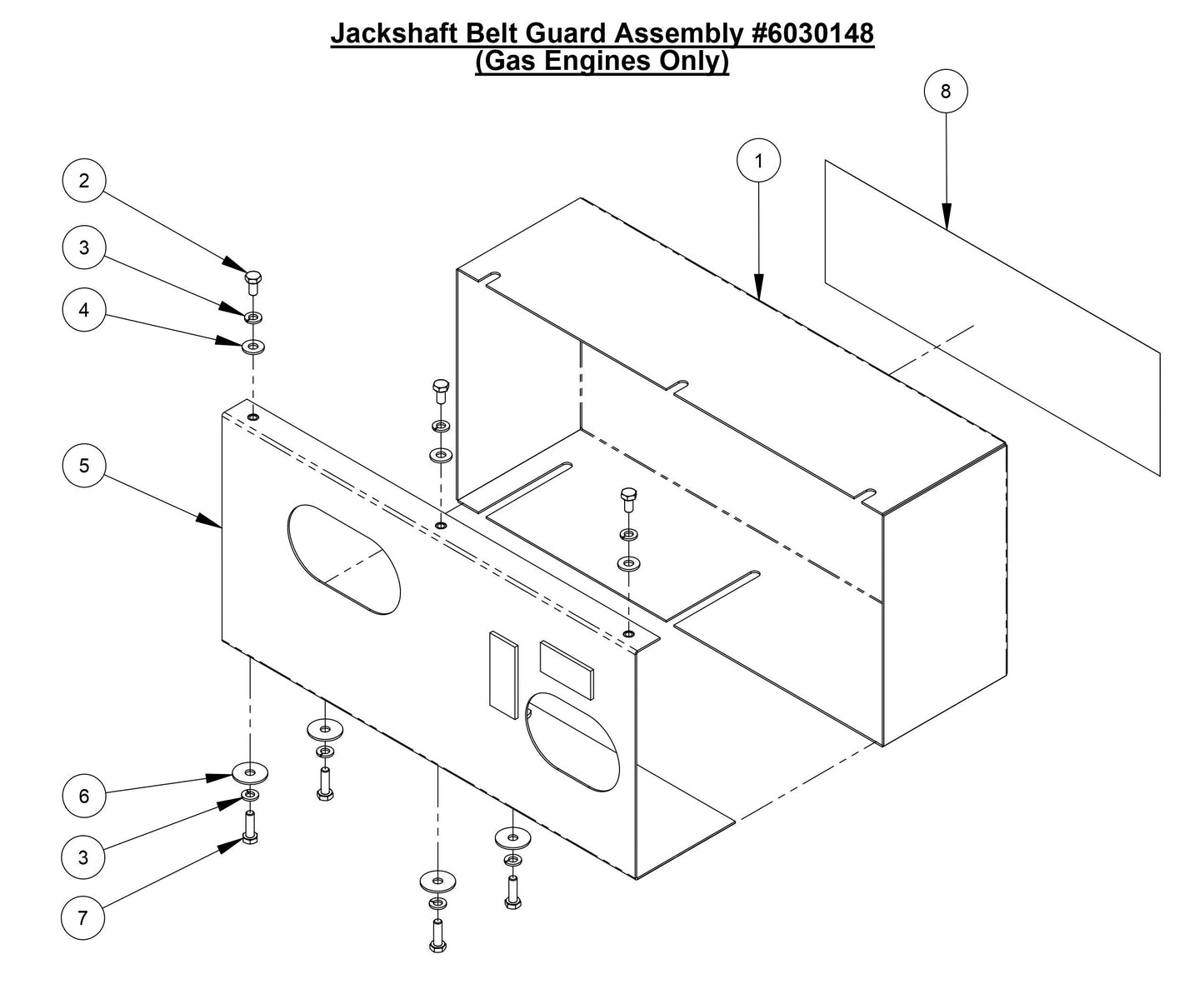 CC800M Jackshaft Belt Guard Assembly (Gas Engines Only)
