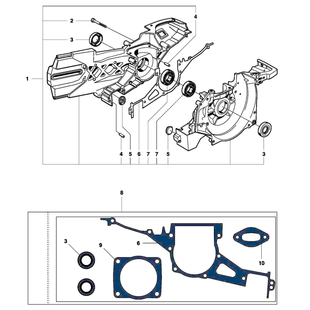 K950 Crankcase Assembly Parts