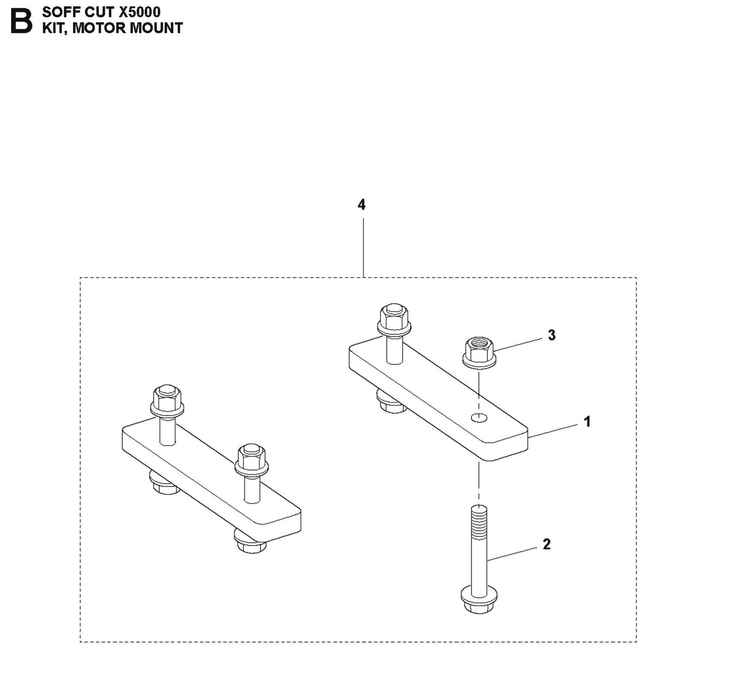 Kit, Motor Mount Parts For Soff Cut X5000 by Husqvarna