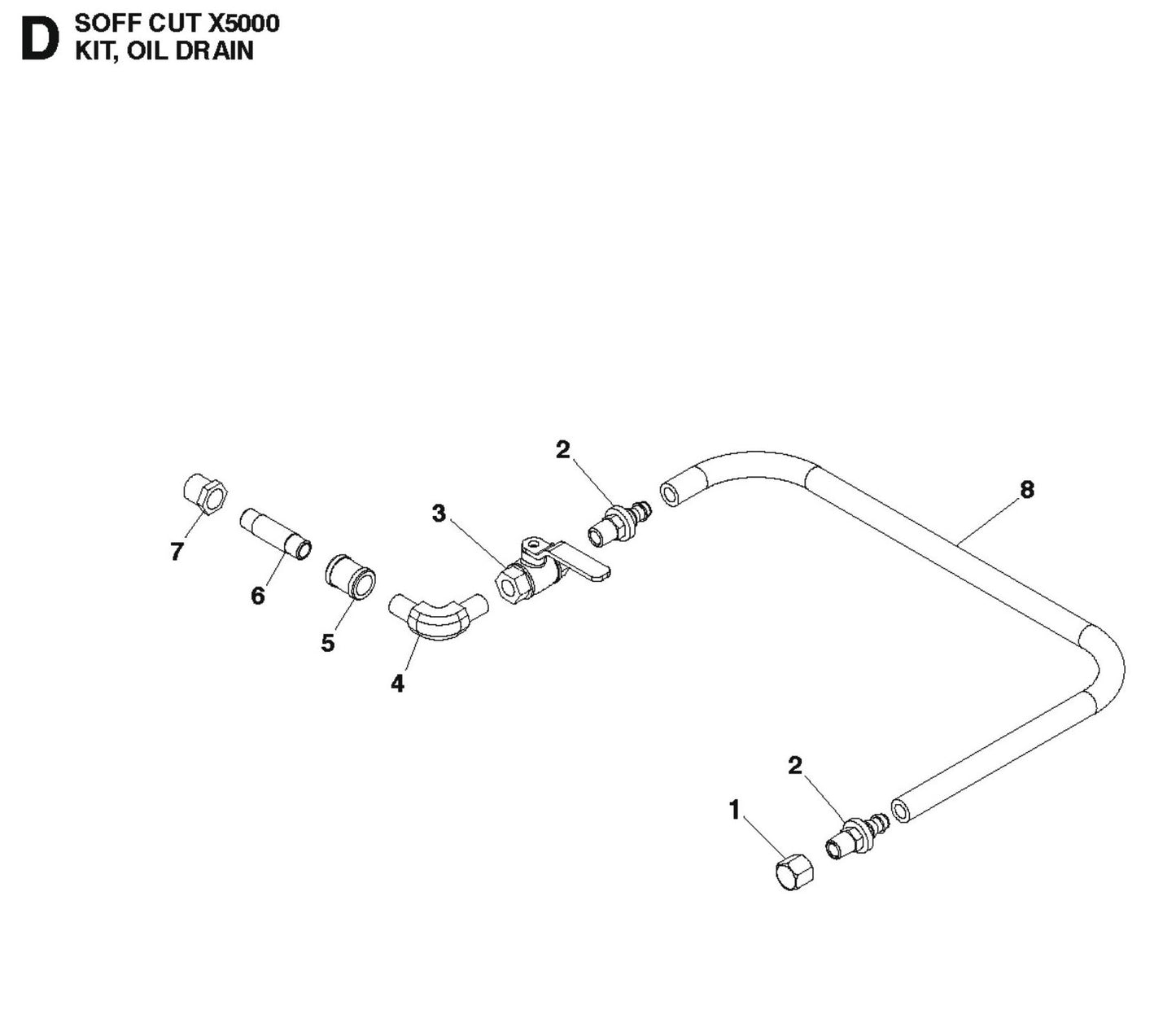 Kit, Oil Drain Parts For Soff Cut X5000 by Husqvarna
