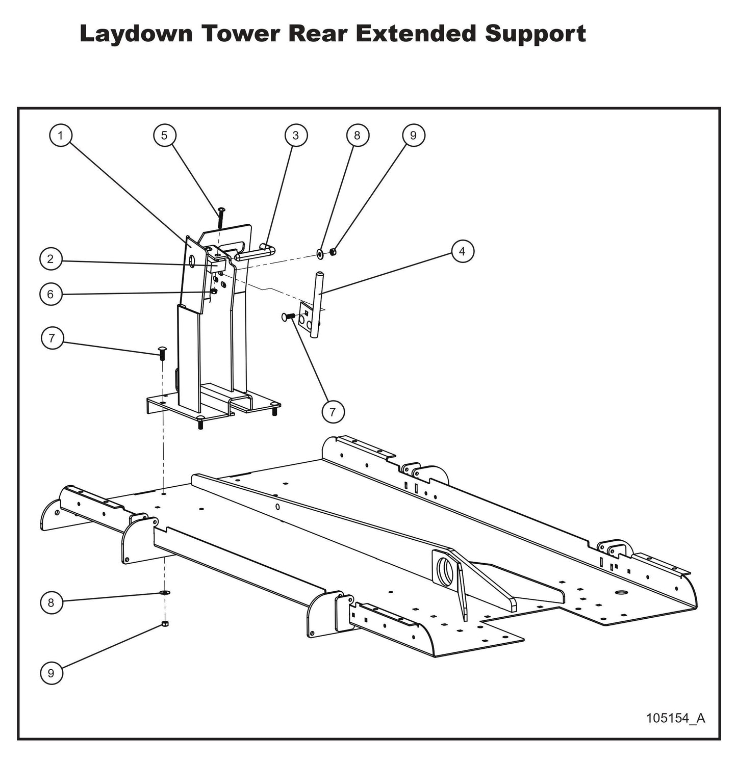 Laydown Tower Rear Extended Support Parts By Allmand