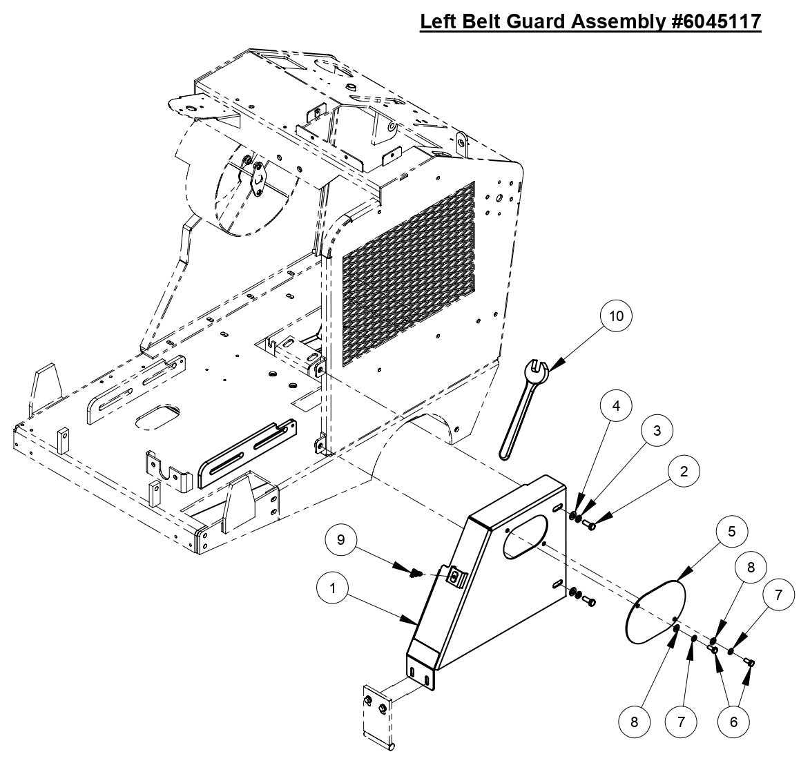 CC4144D Left Belt Guard Assembly