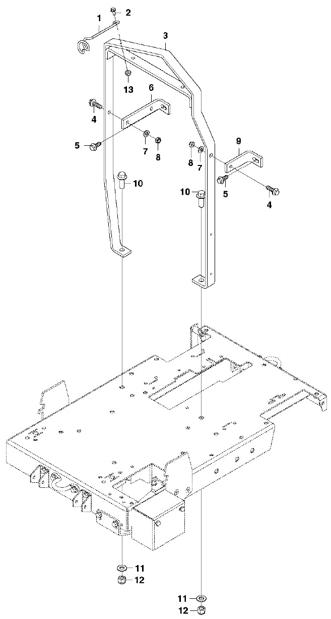 FS3500 Lift Bail Assembly Parts by Husqvarna