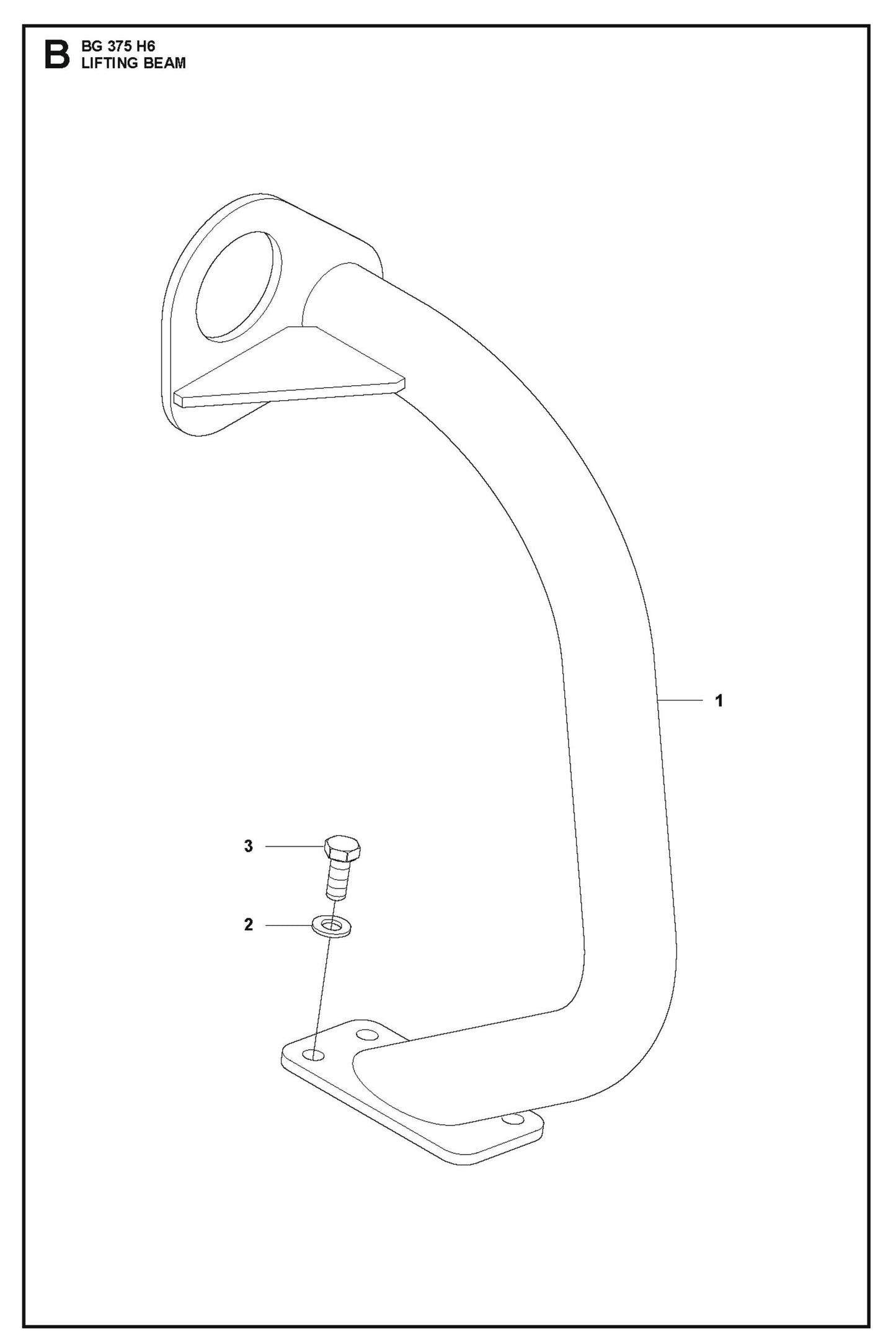 Lifting Beam Fig (2) Parts For BG 375 By Husqvarna