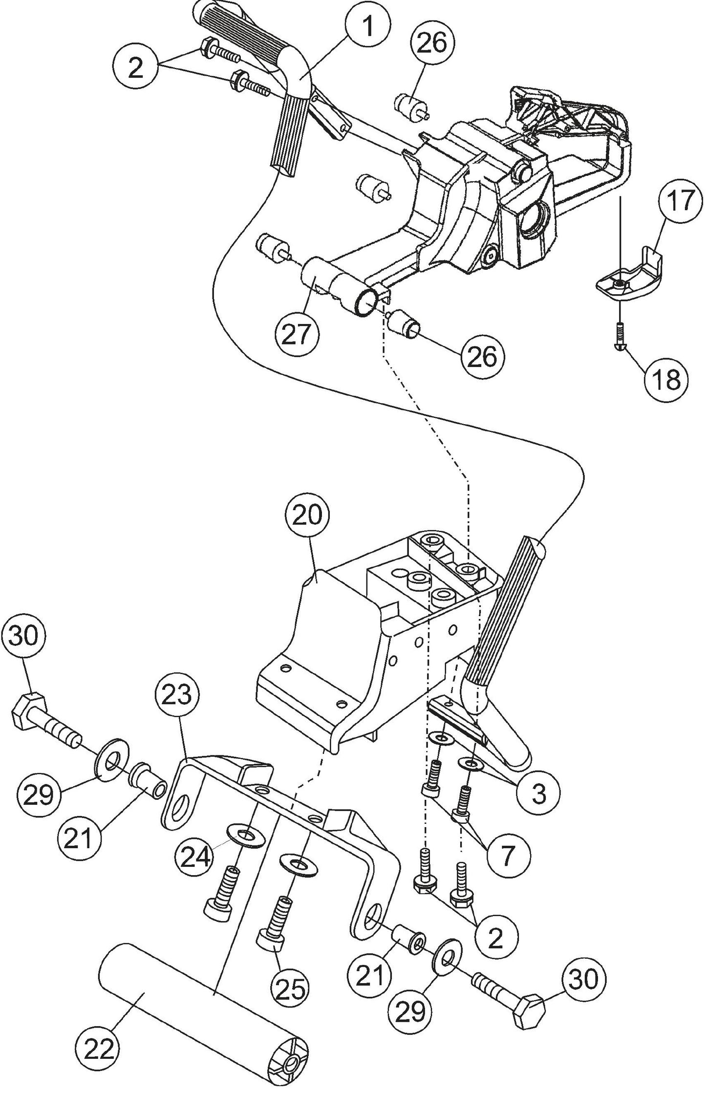 HS81A Lifting Handle And Roller Assembly Parts