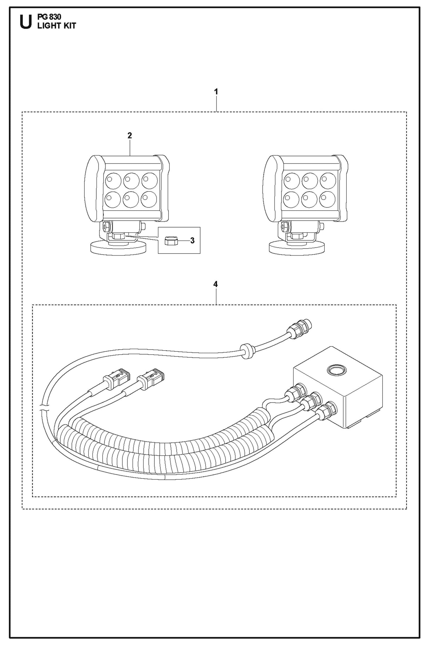 Light Kit Parts For PG 830 By Husqvarna