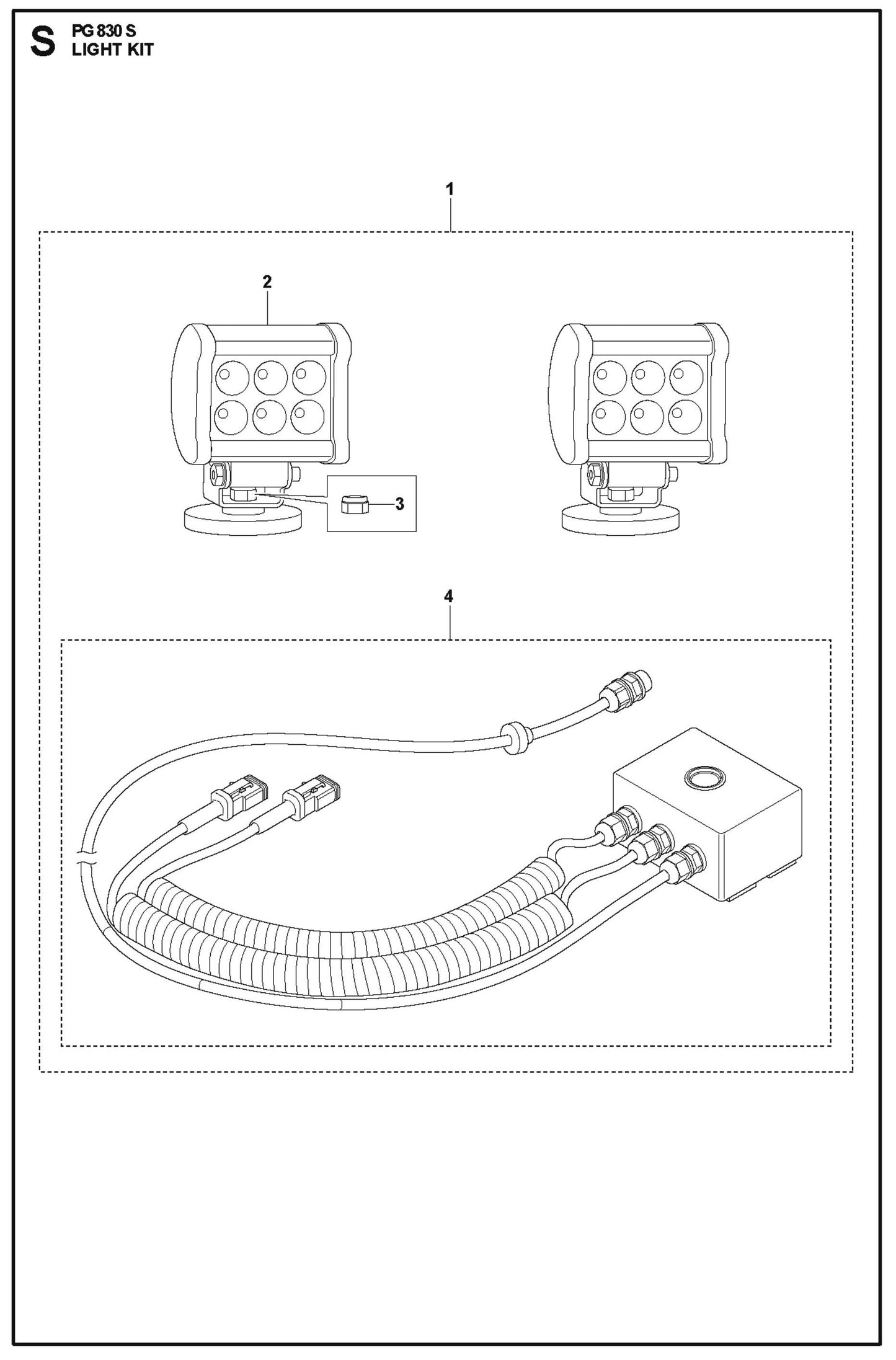 Light Kit Parts For PG 830 S By Husqvarna
