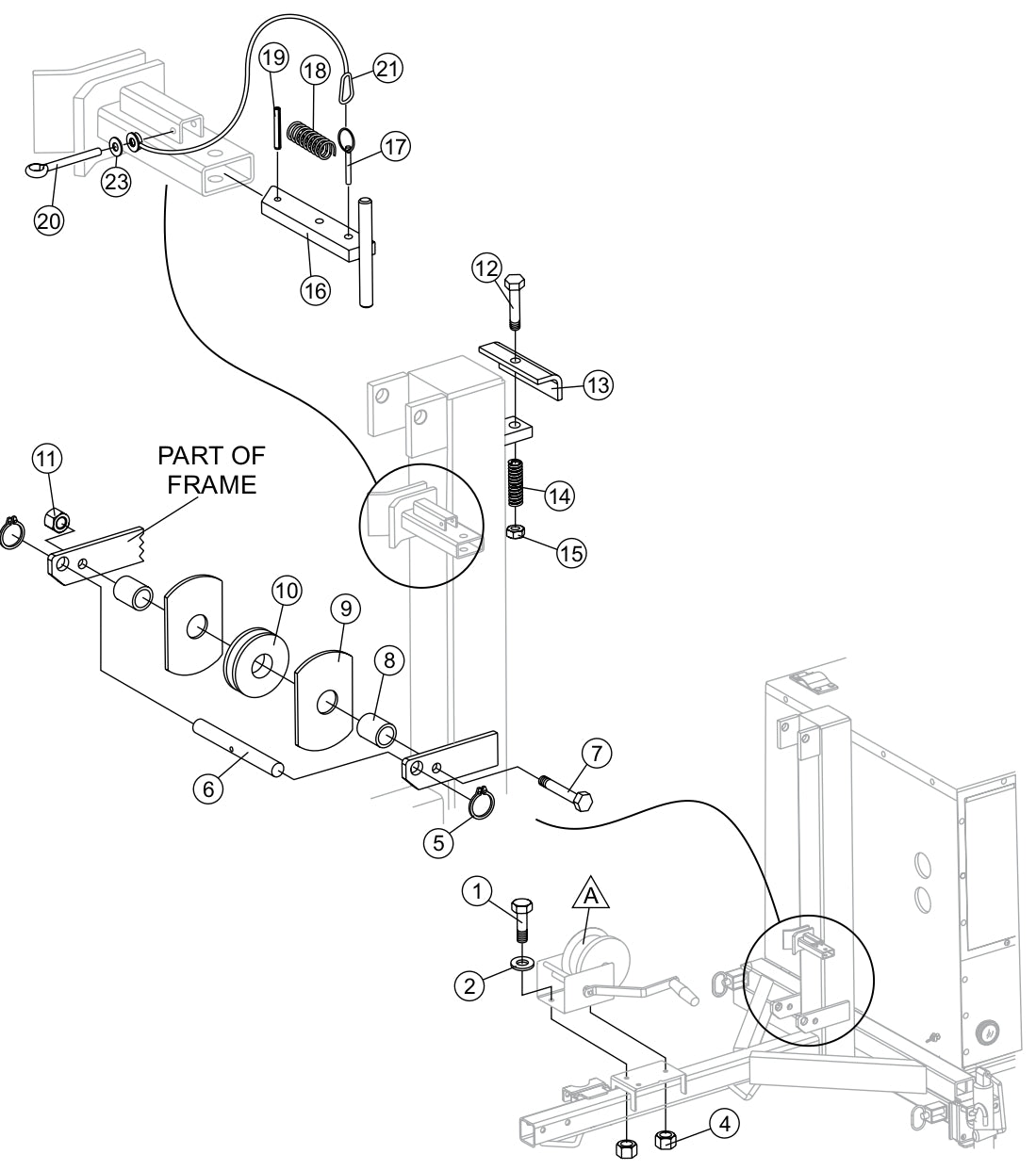 Mast Raise/Lower Assembly Parts for LT12DAB Light Tower by Multiquip