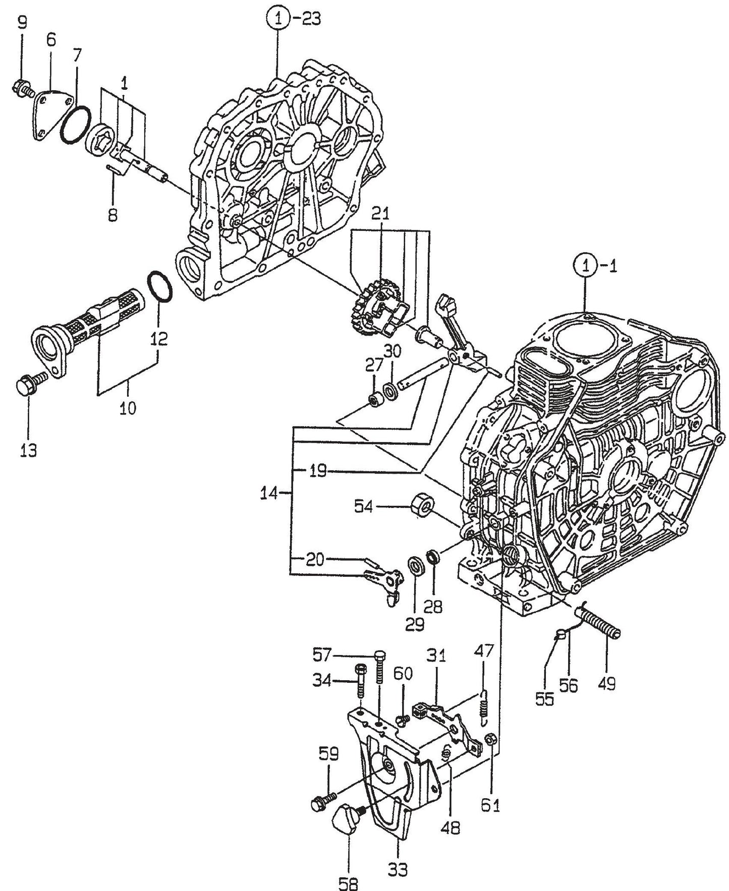 MVH306D Yanmar L-70EE Lub, Oil pump And Governor Assembly Parts