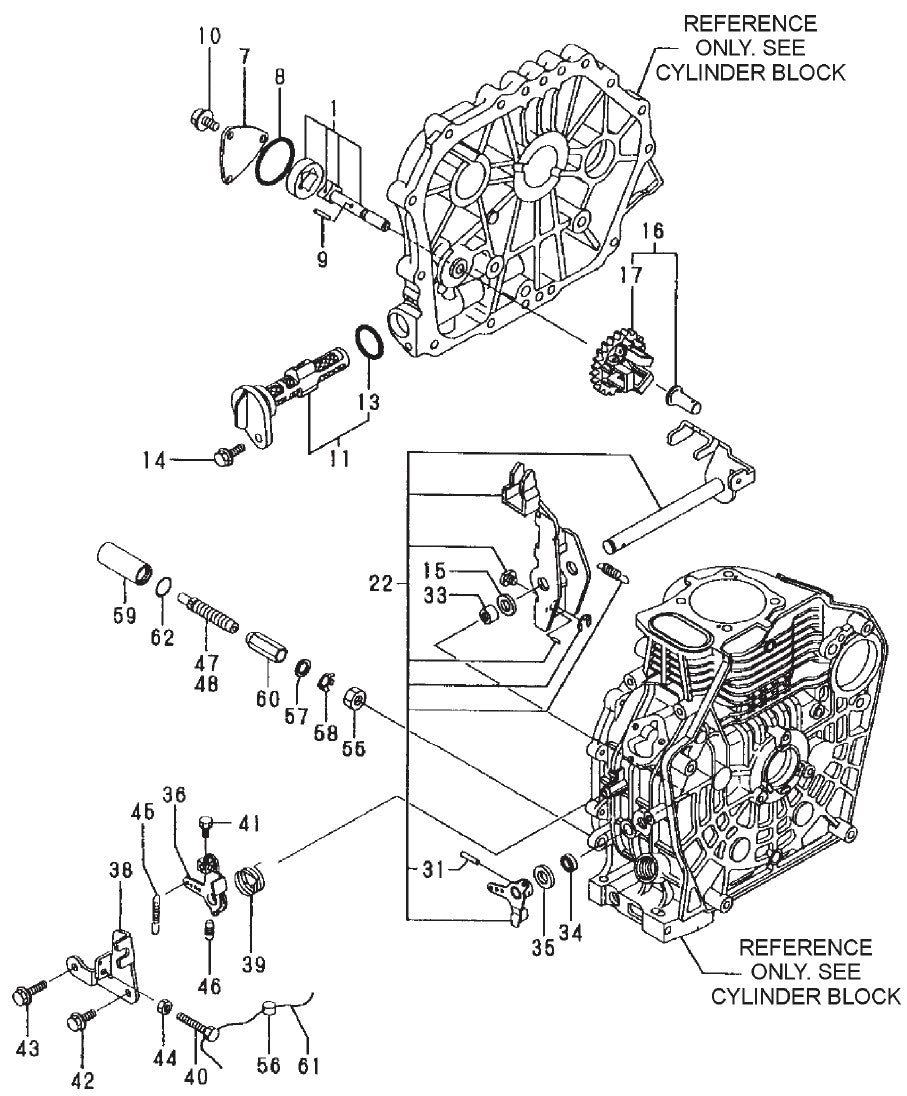 Lub. Oil Pump And Governor Assembly Parts For YANMAR L100V1 MRH800DS Vibratory Rollers By Multiquip