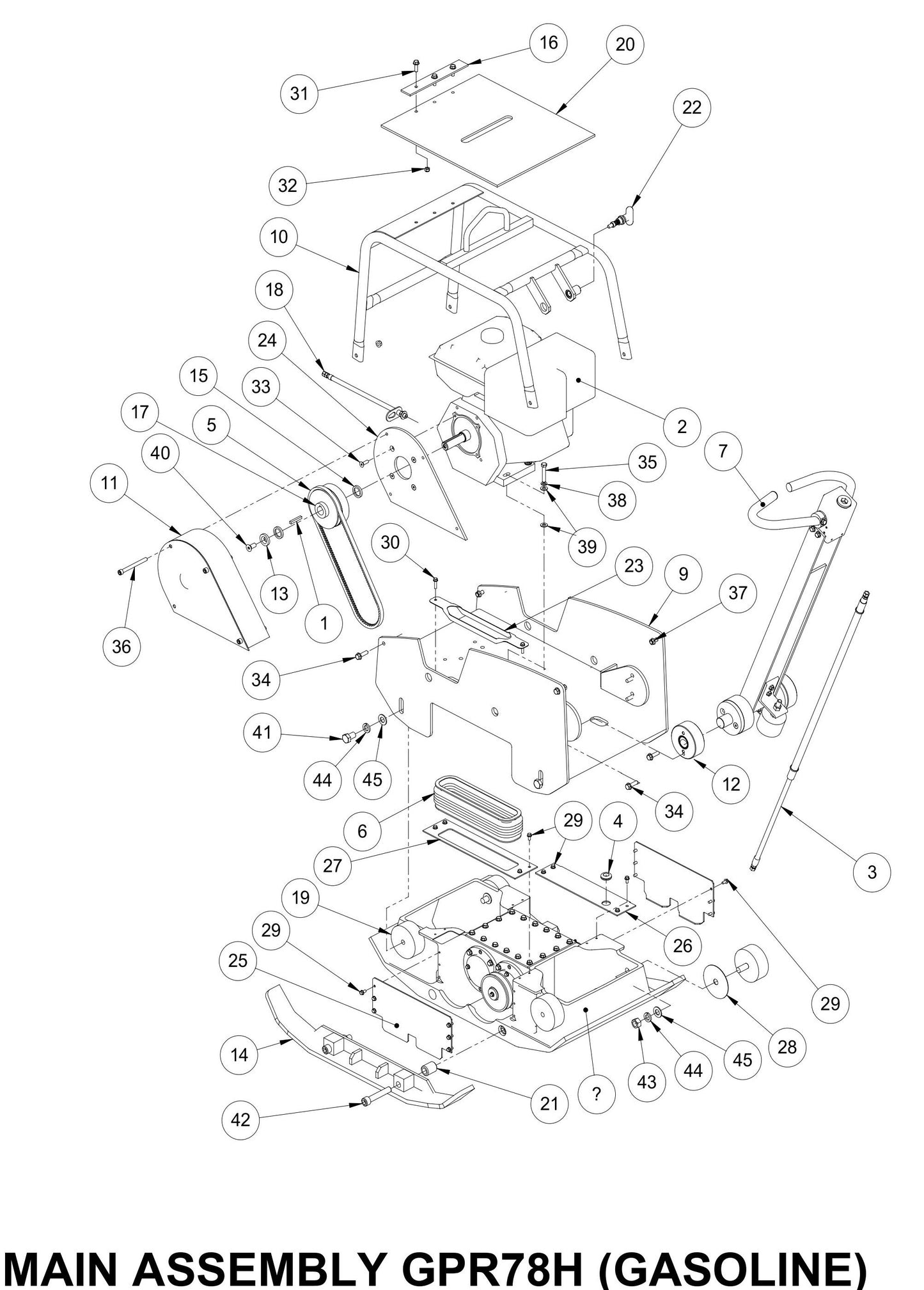 GPR78 Main Assembly (Gasoline) Parts By MBW