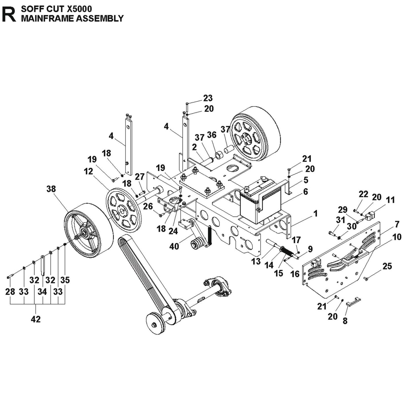 Mainframe Assembly Parts For Soff Cut X5000 D By Husqvarna