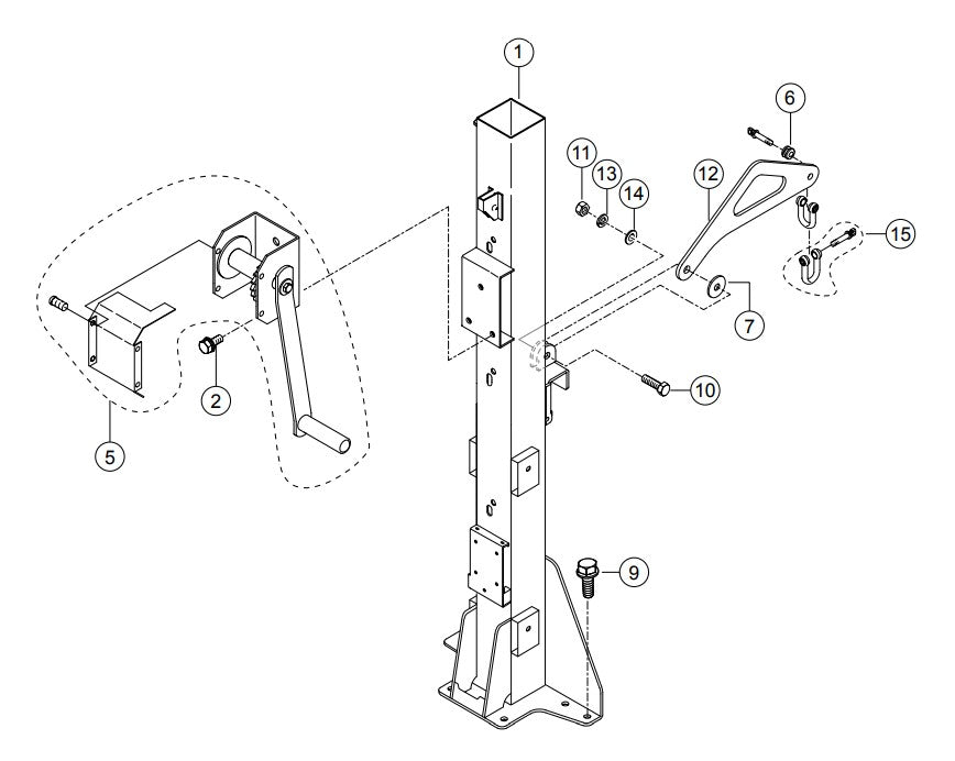 Main Mast Assembly Parts-GB43LED S/N G4100104 and below