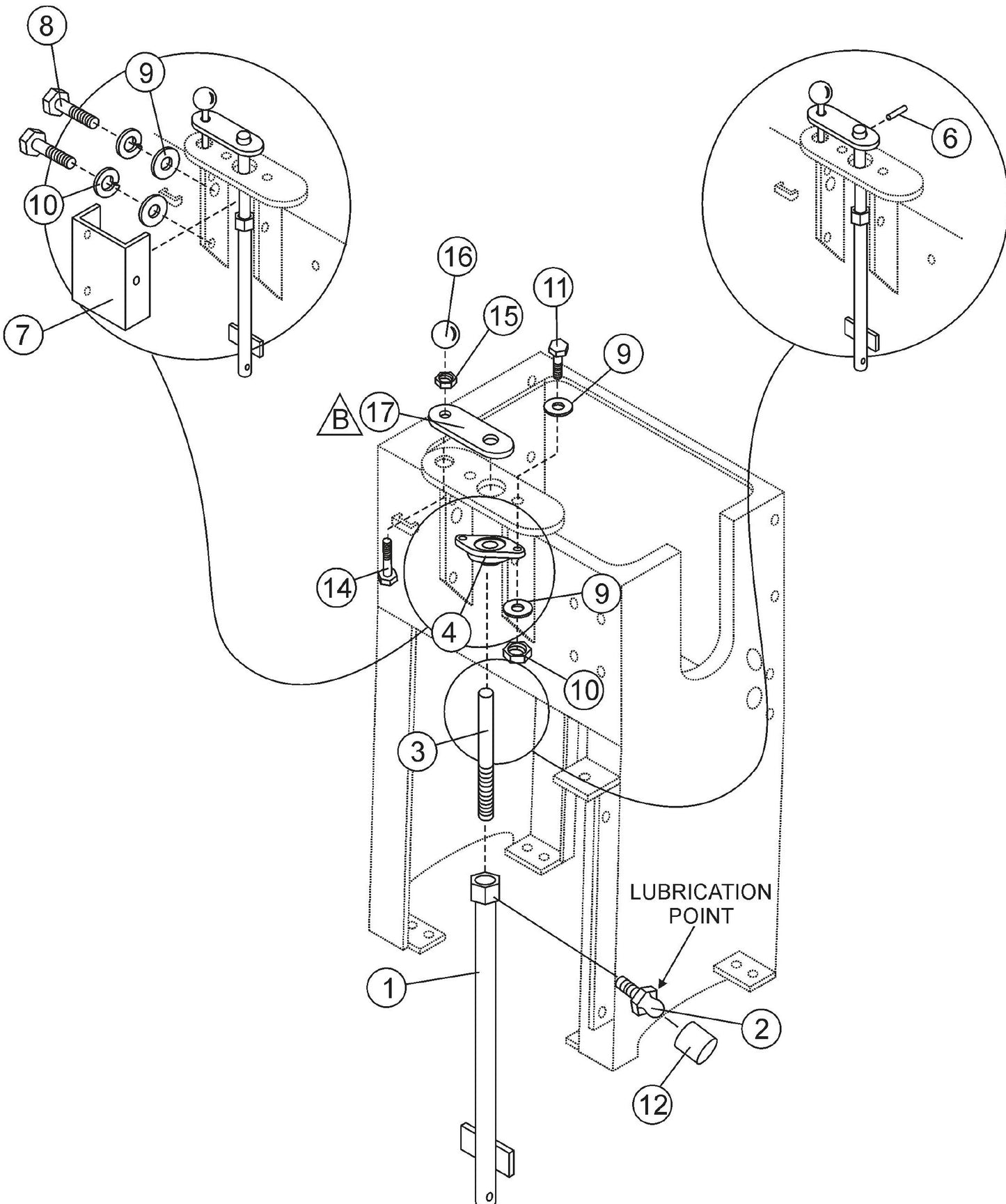 Manual Raise And Lower Assembly Parts For SP2 CE13H20 SCE13H20 SCE20H20 By Multiquip