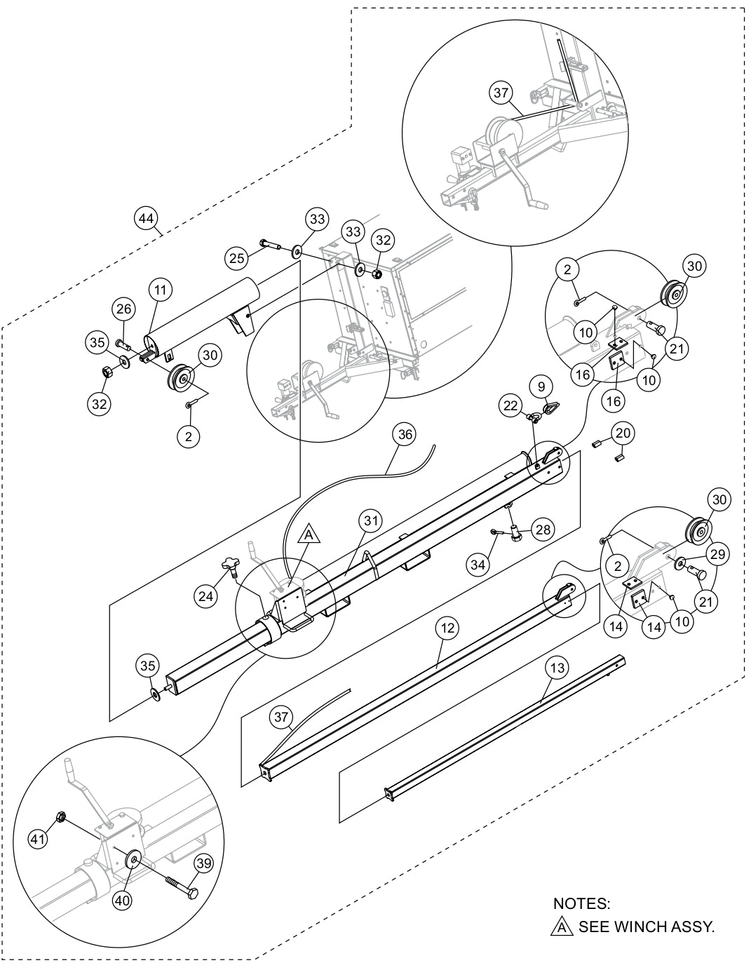 Mast Assembly Parts for LT12DAB Light Tower by Multiquip