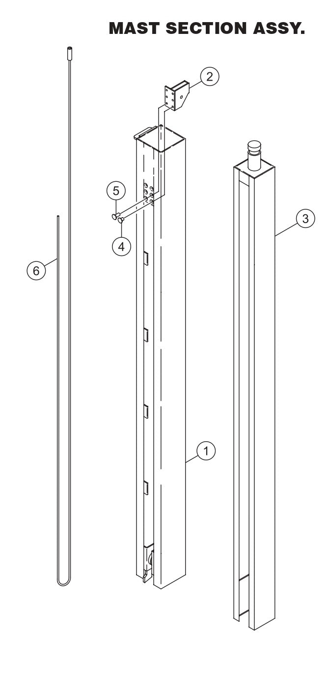 GB43SC GloBug Lighting System Mast Section Assembly Parts by Multiquip