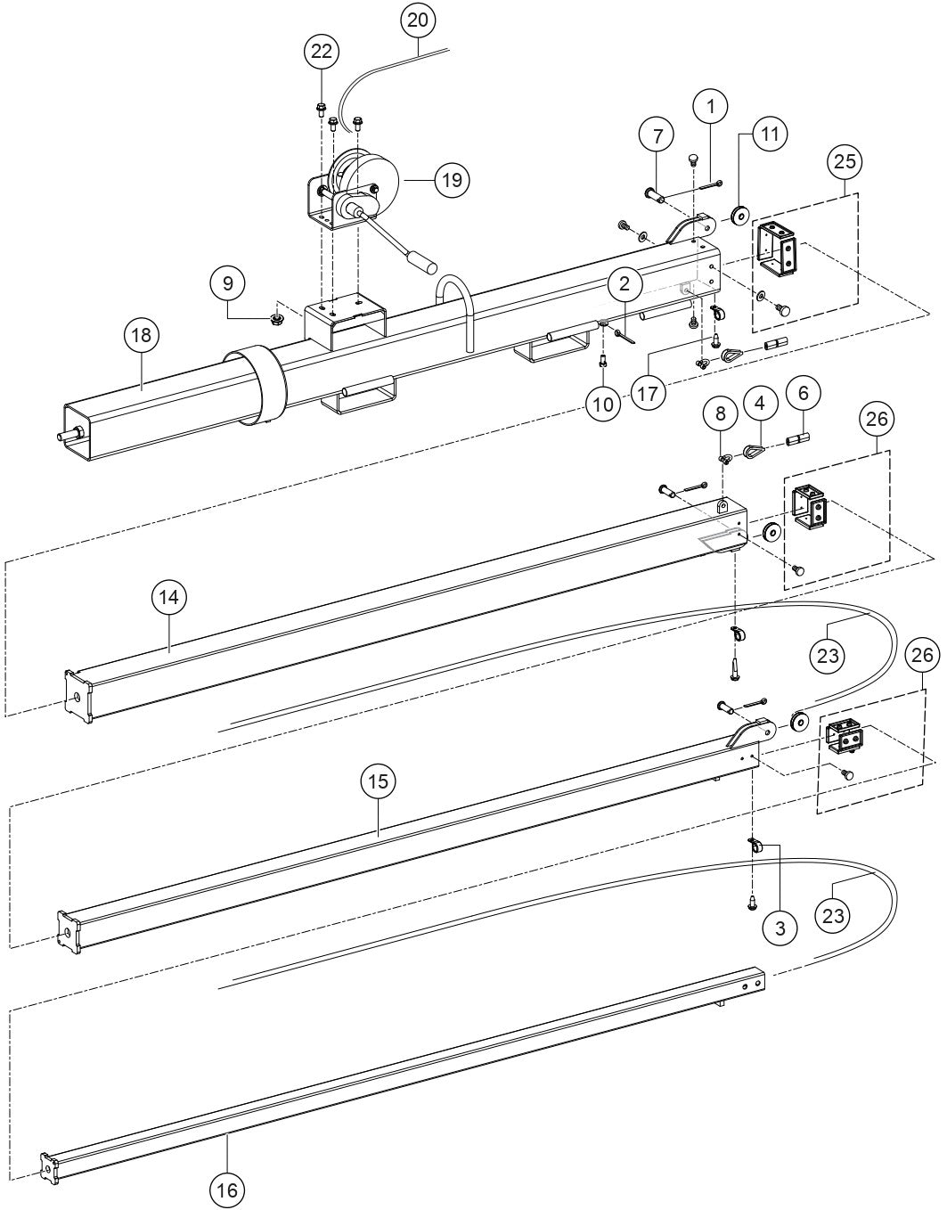 Mast Assembly Parts For LT6K5 Light Tower By Multiquip