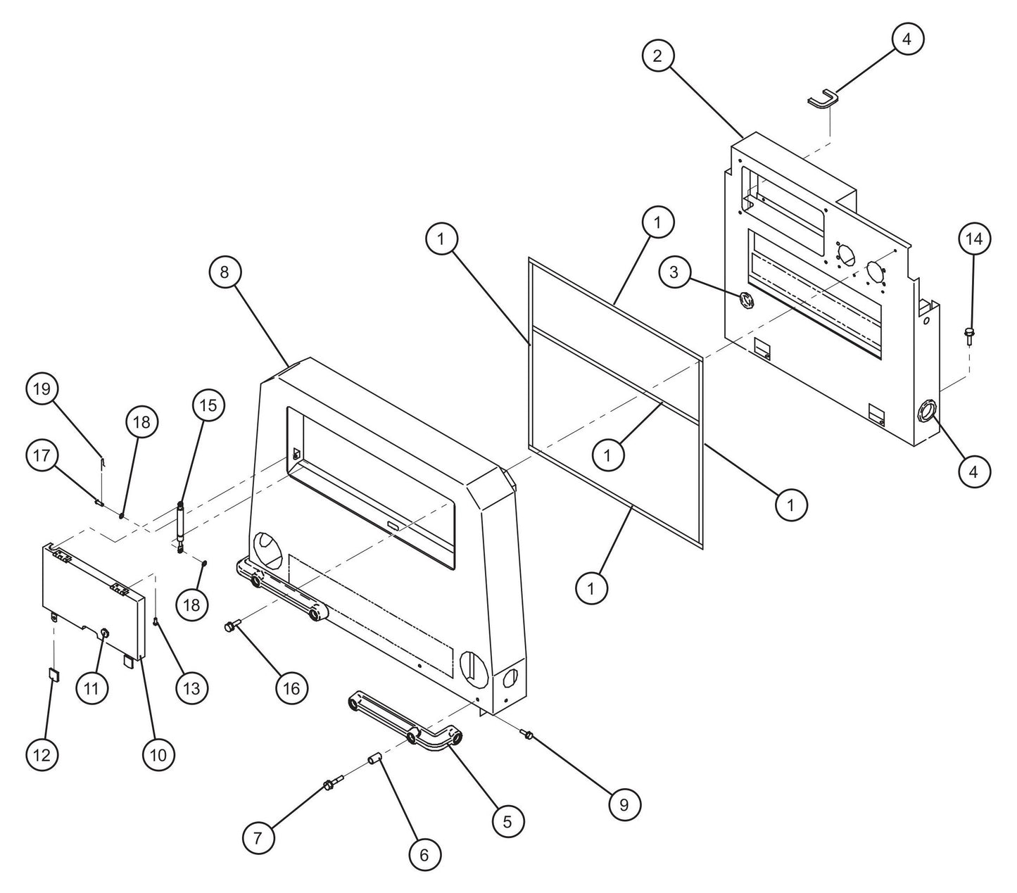Rear Enclosure Panels Assembly Parts for MAXI-AIR 100 T4F (28-000001 and UP) by Allmand