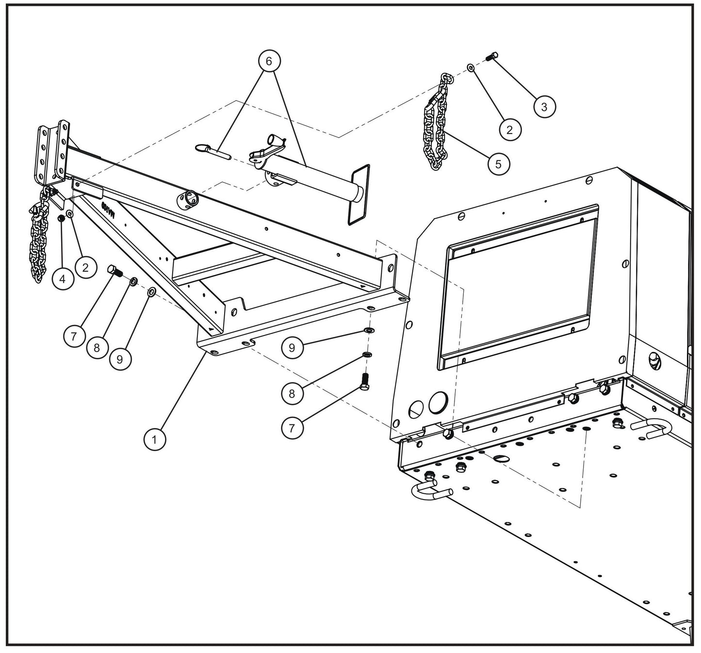 Tongue Group Assembly Parts for MAXI-AIR 100 T4F (28-000001 and UP) by Allmand