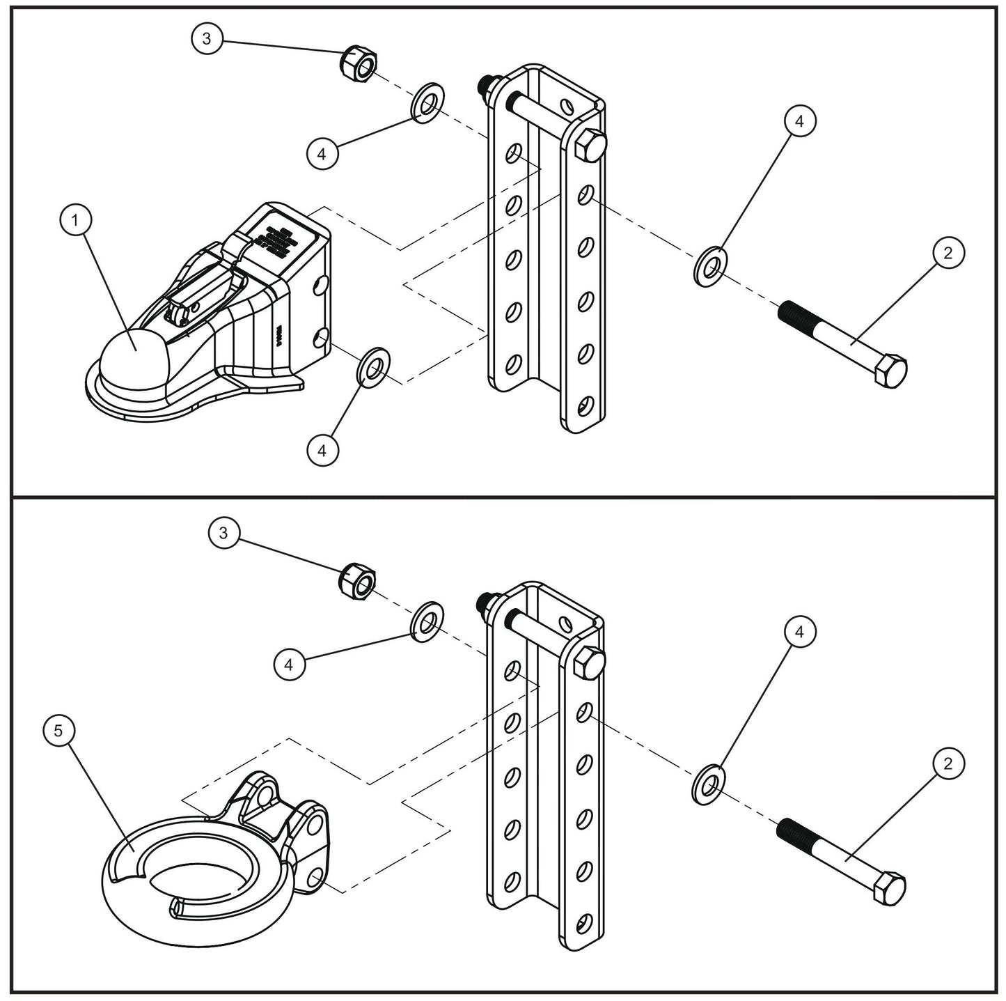 Tongue Coupler Options Assembly Parts for MAXI-AIR 100 T4F (28-000001 and UP) by Allmand