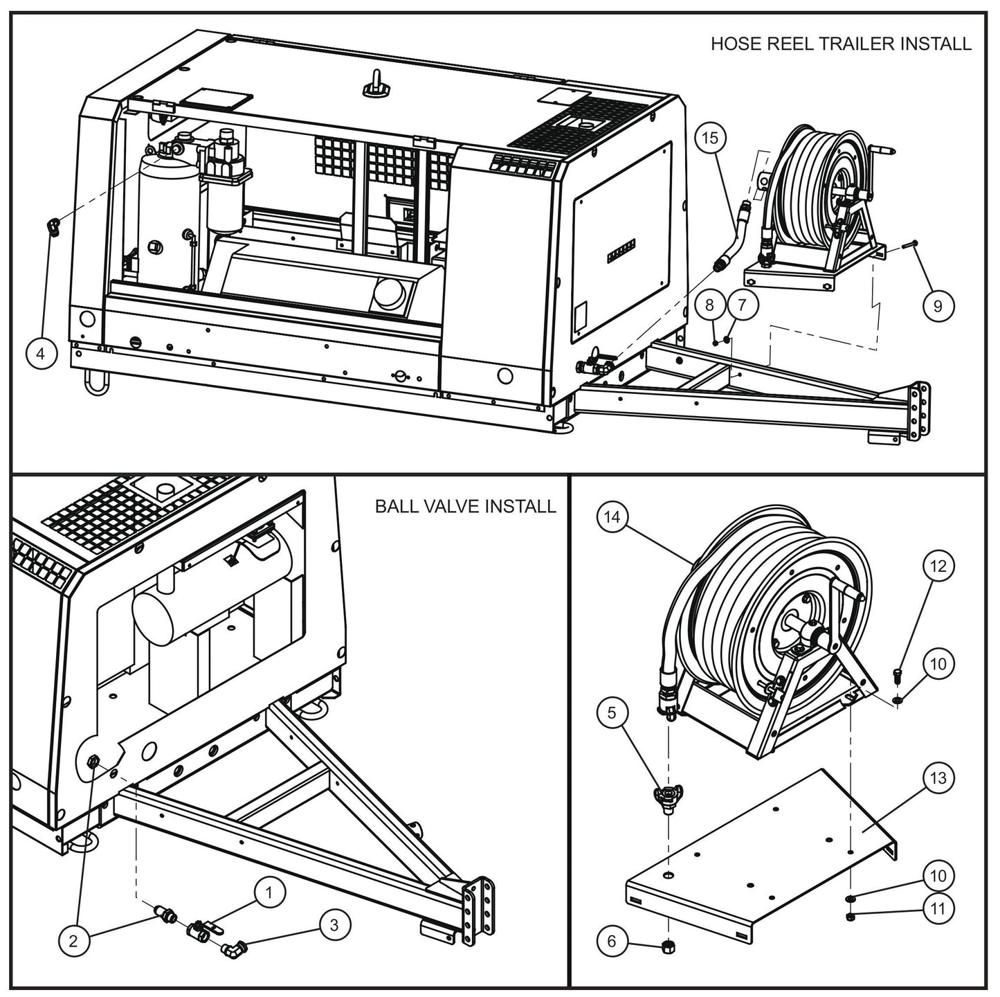 Hose Reel Group Assembly Parts for MAXI-AIR 185 (19-000001 and UP) by Allmand