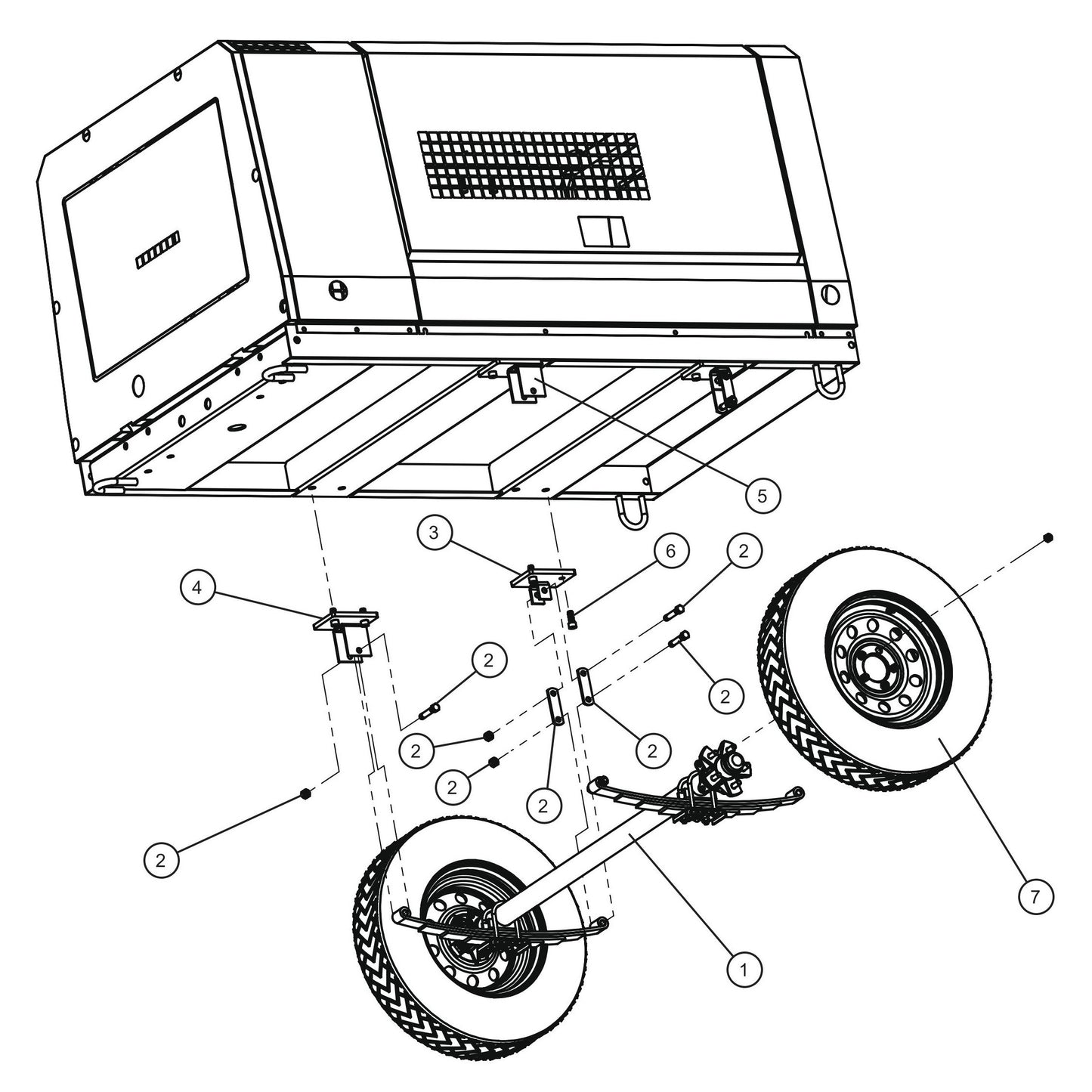 Axle and Wheel Group Assembly Parts for MAXI-AIR 185 (19-000001 and UP) by Allmand