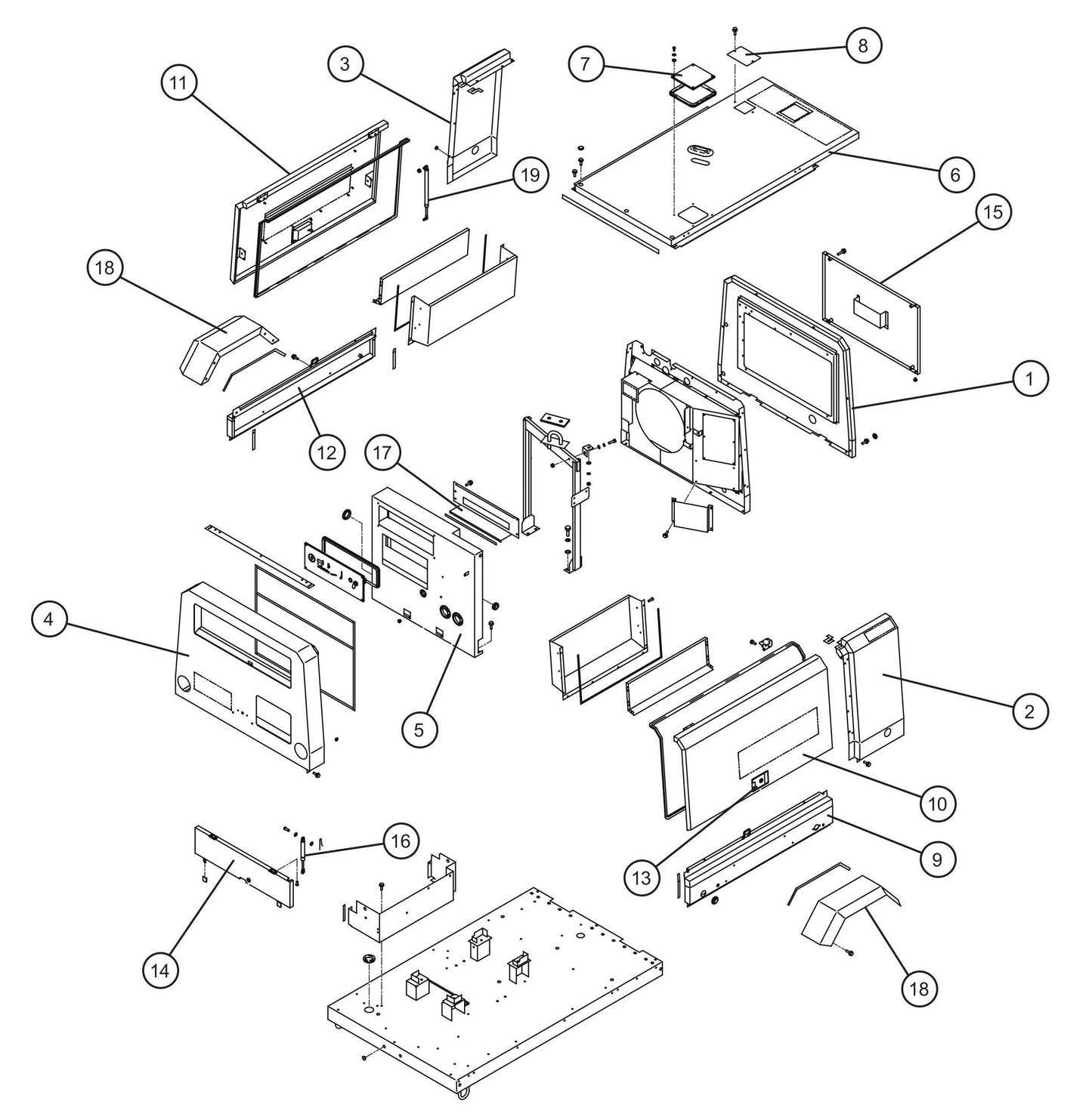 Trailer Base Assembly Parts for MAXI-AIR 185 (19-000001 and UP) by Allmand