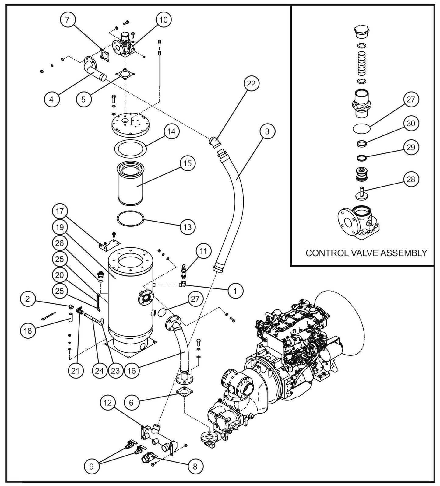Separator and Receiver Group Assembly Parts for MAXI-AIR 400 T4F (20-000001 and UP) by Allmand