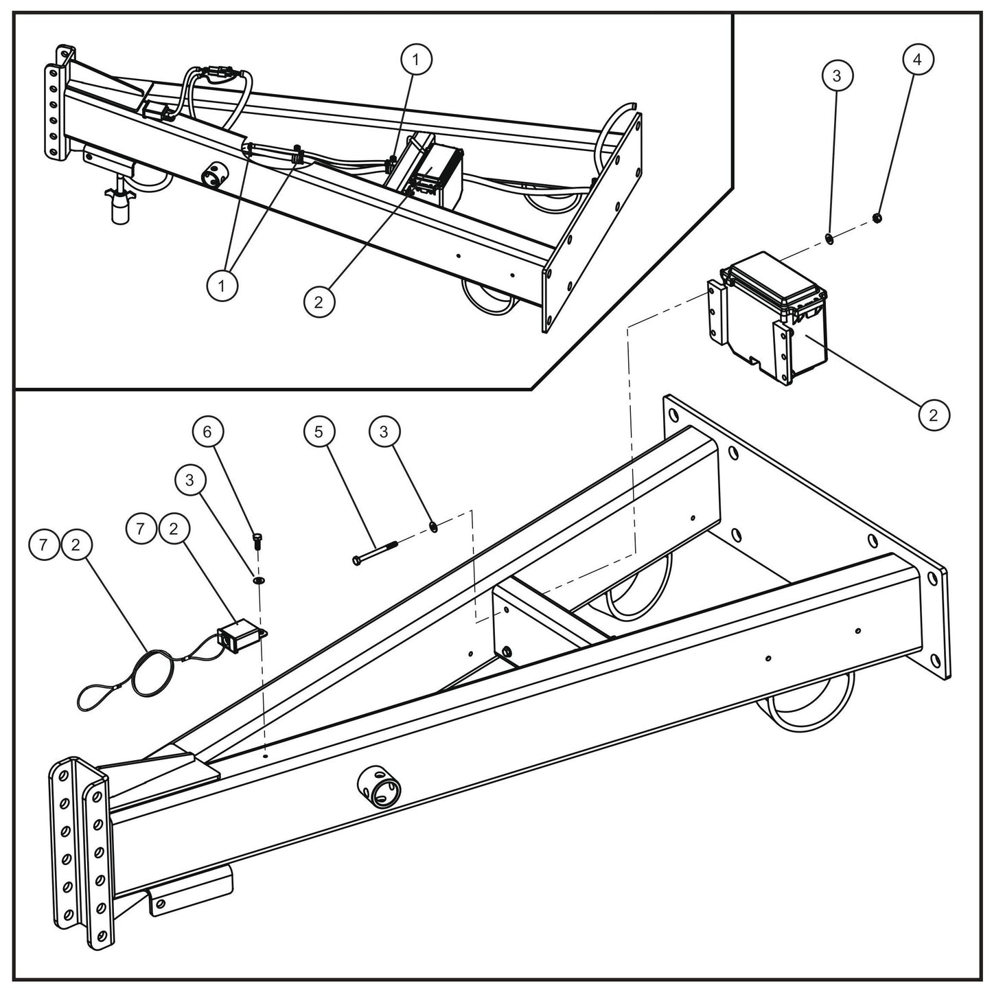 Electric Brake Breakaway Kit Assembly Parts for MAXI-AIR 400 T4F (20-000001 and UP) by Allmand