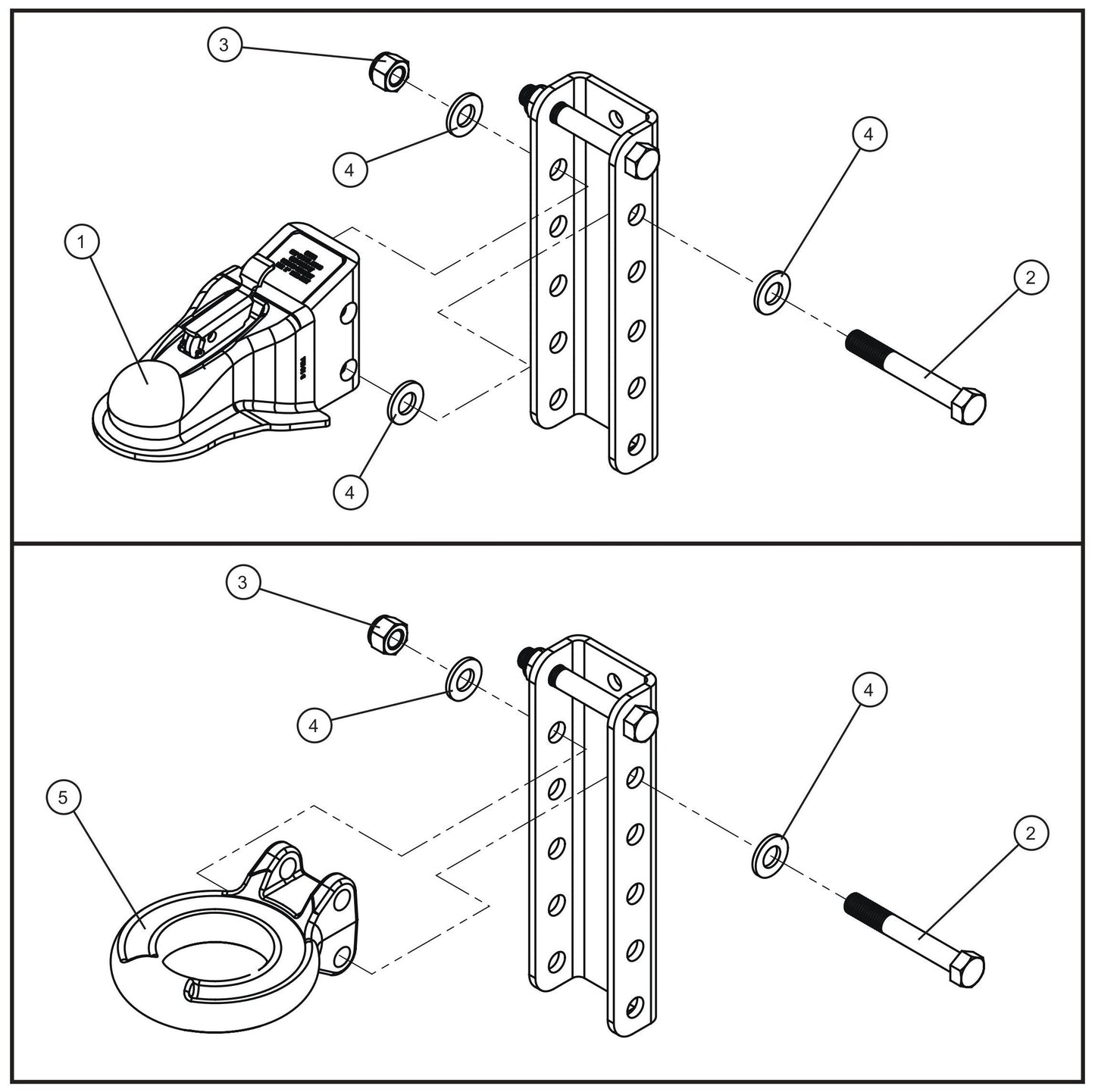 Tongue Coupler Options Assembly Parts for MAXI-AIR 400 T4F (20-000001 and UP) by Allmand