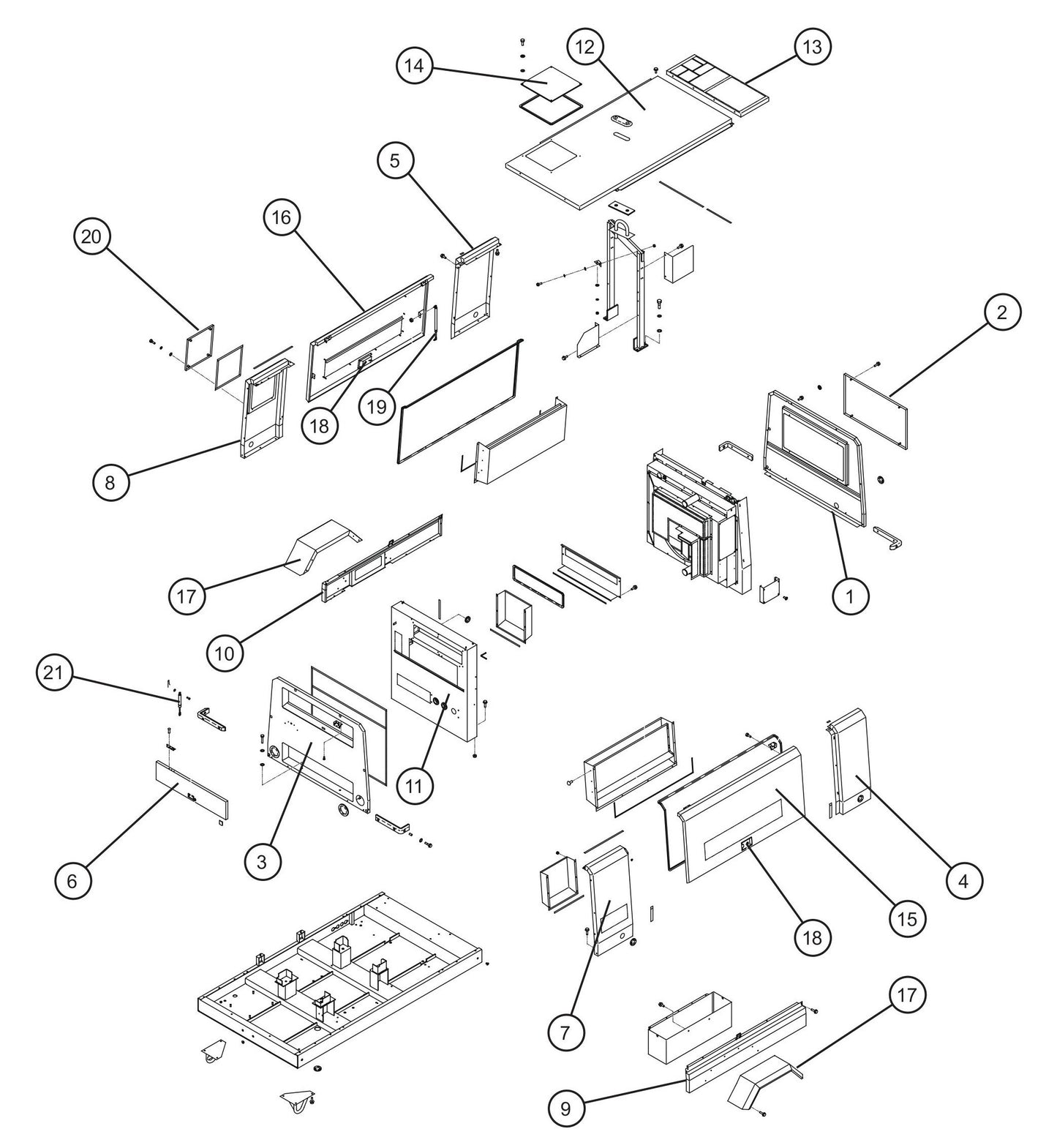 Trailer Base Assembly Parts for MAXI-AIR 400 T4F (20-000001 and UP) by Allmand