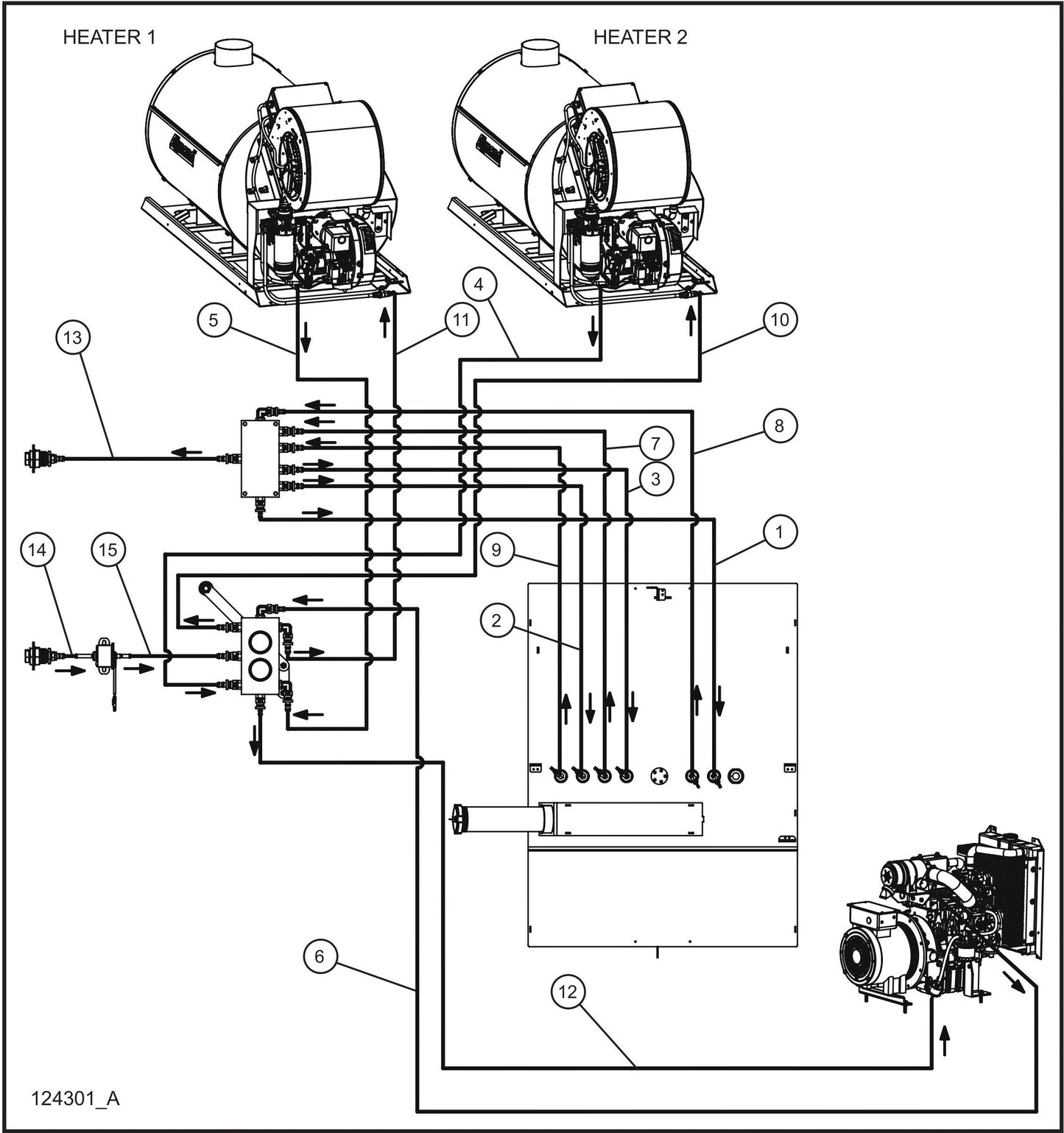 Remote Fuel Option Steel Tank Fuel Lines Assembly Parts for Maxi-Heat 1MBTU (36-000001 to 36-999999) by Allmand