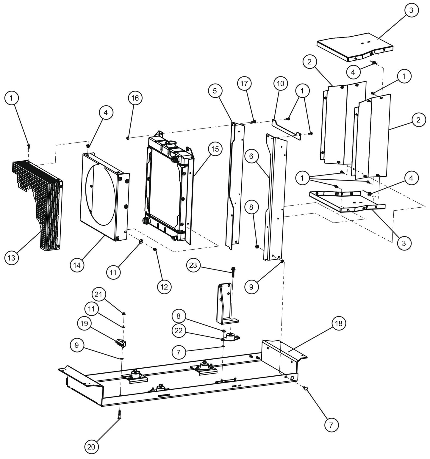 Kubota D1105 Engine JB Radiator Assembly Group (3 of 3) Parts for Maxi-Heat 1MBTU (36-000001 to 36-999999) by Allmand