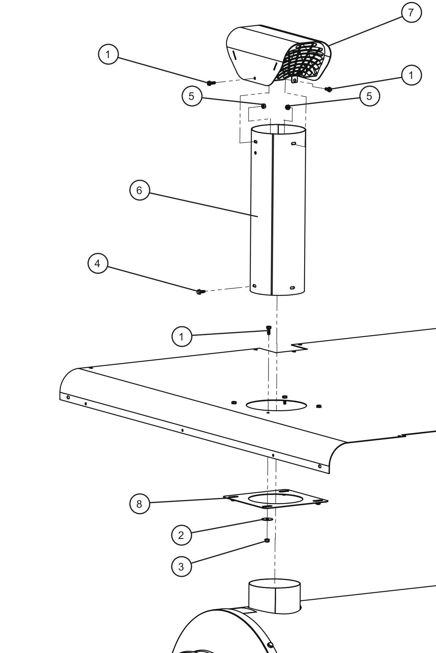 MCS MH500 IQ-R Heater Chimney Assembly Parts for Maxi-Heat 1MBTU (36-000001 to 36-999999) by Allmand